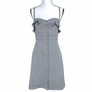 Bacio Black Gingham Sleeveless Button Down Dress